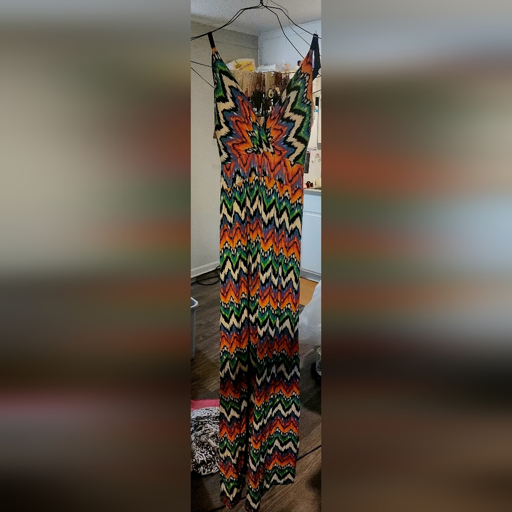 5/20 New Directions Long summer dress colorful size Petite Long